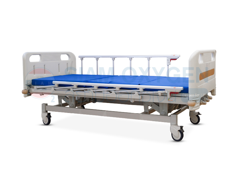 เตียงผู้ป่วย 3 ฟังก์ชัน แบบมือหมุน Manual รุ่น A-001 รุ่นใหม่ หัว–ท้ายเตียงดีไซน์พรีเมียม