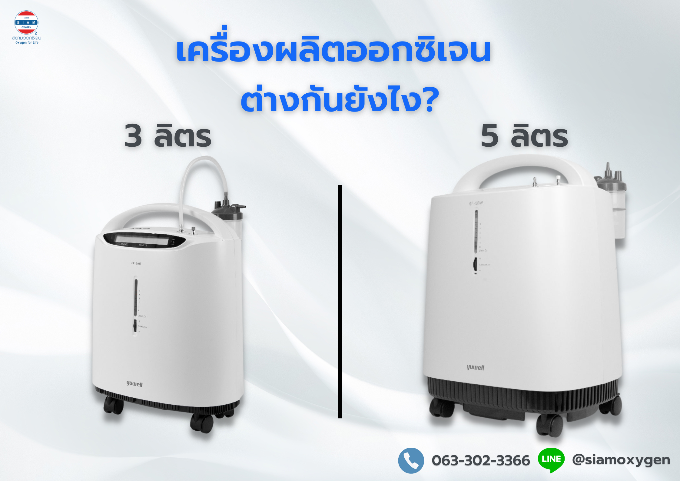 เครื่องผลิตออกซิเจน 3 ลิตร กับ 5 ลิตร ต่างกันยังไง ?