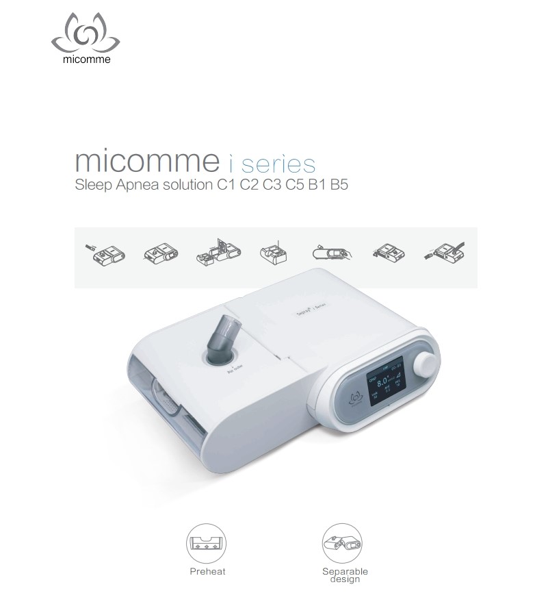 เครื่องช่วยหายใจ (Auto CPAP) Micomme รุ่น C5 ลดการนอนกรน หยุดหายใจขณะหลับ เครื่อง CPAP เครื่องช่วยหายใจชนิดแรงดันบวกต่อเนื่อง เครื่องแก้นอนกรน