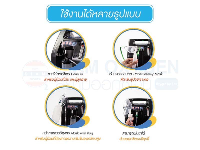 เครื่องผลิตออกซิเจน 10 ลิตร แรงดันสูง 1025KS อเมริกา ใช้ครอบคลุมกับผู้ป่วยเจาะคอ